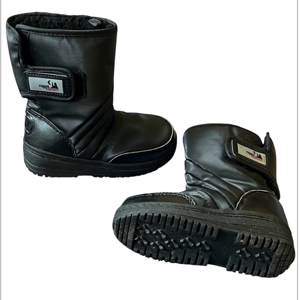 Cozy Black Kids Snow Boots